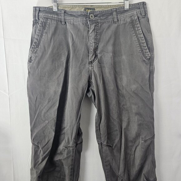 Cabelas Carpenter Pants Mens Tag 36x34 Act 36x31 Gray Workwear Cotton Stretch - Picture 3 of 11